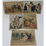 Group of five 19th century satirical cartoons, including three by William Heath - Anticipation 1829,