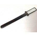 Art Deco silver and tortoiseshell letter opener with magnifier handle