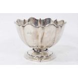 George V silver bowl of fluted form.