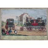 Rare early 19th century hand coloured etching - Gurneys New Steam Carriage