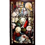 Large 19th century stained glass panel