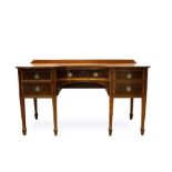 A late 19th century mahogany and boxwood line inlaid sideboard