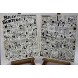 Attributed to Reginald Parlett (1904-1991) two pages of original pen and ink illustrations for Billy