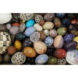 Large collection of decorative eggs, in a variety of mediums, approximately 100