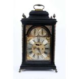 Good quality George III ebonised bracket clock by Cleland & Mollison, Edinburgh