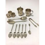 Selection of miscellaneous Victorian and later silver items