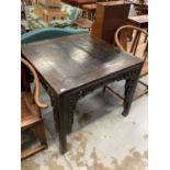 Antique Chinese black lacquered games table