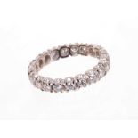 18ct white gold and diamond full band eternity ring with brilliant cut diamonds estimated to weigh a