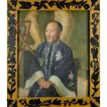 Wendy Morel, early 20th century, oil on canvas - portrait of a Chinese gentleman wearing a silk robe