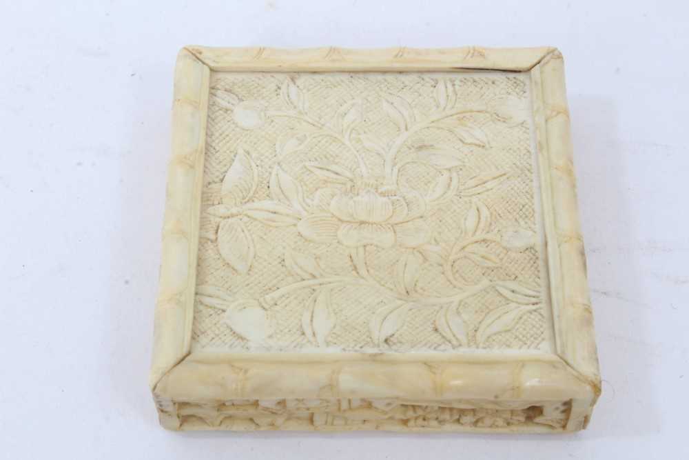 Mid 19th century Chinese carved ivory Tangram puzzle, complete with seven pieces in its original car - Image 6 of 6