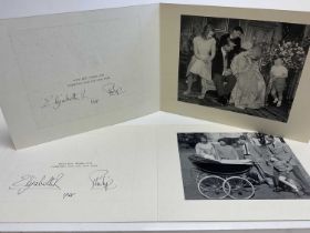 H.M. Queen Elizabeth II and H.R.H The Duke of Edinburgh, two signed 1964 and 1965 Christmas cards bo