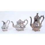 Victorian silver three piece tea set