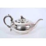 Victorian silver tea pot of compressed form