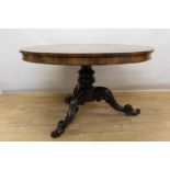 Early Victorian rosewood circular breakfast table