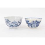 A Bow tea bowl, circa 1750-52, and a Liverpool tea bowl