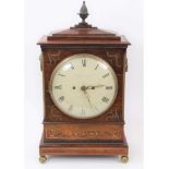 Regency brass inlaid rosewood bracket clock by J D Bright, Saxmundham