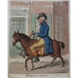 James Gillray (1756-1815) two hand coloured etchings, Georgey a' Cock Horse. Staggering Bobs, both p