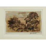 John Linnell (1792-1882) pen and ink drawings - Landscape, from the Linnell Album of Varley and Linn