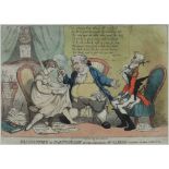 Thomas Rowlandson (1756-1827) hand coloured etching, Dissolution of Partnership of the industrious M