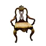 18th century style Danish mahogany and gilt child's chair