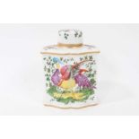 Continental porcelain tea caddy and cover