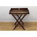 19th century mahogany butler's tray on stand