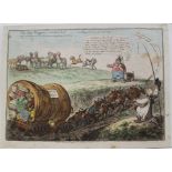 James Gillray (1756-1815) hand coloured etching, The State Waggoner and John Bull, published H Humph