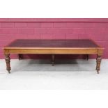 Very large late Victorian mahogany library table