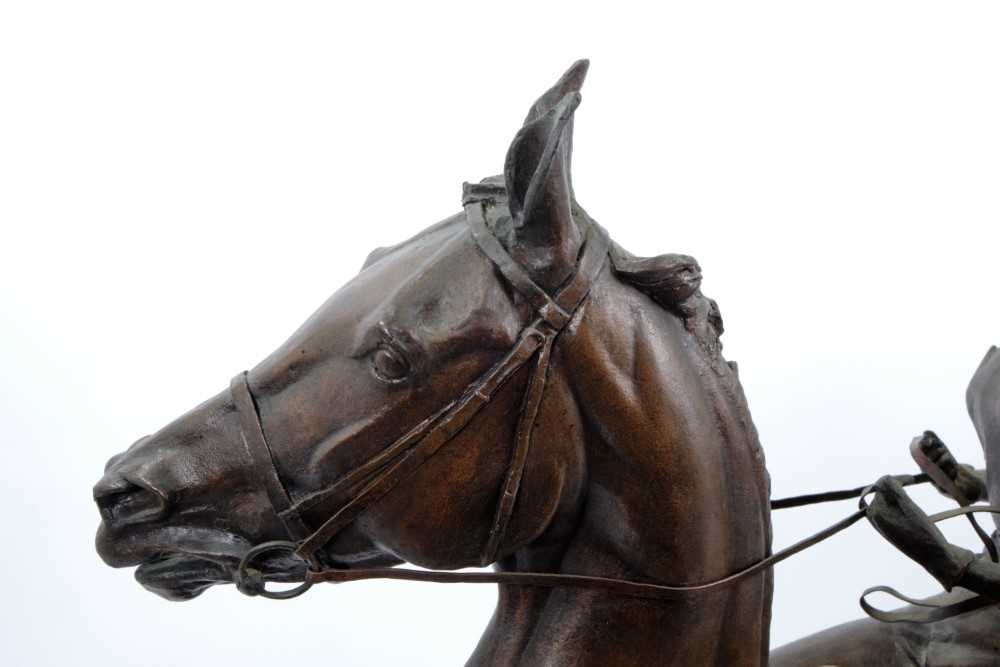 Bernard Winskill (d. 1980) very large bronze figure of Princess Anne, riding her horse Doublet, sign - Image 3 of 6