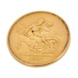 Queen Victoria gold 1887 £5 coin