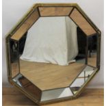 Octagonal mirror in the manner of Maison Bagues.