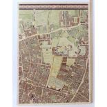 John Rocque 1746 London street map, hand coloured engraved by John Pine and John Tinney