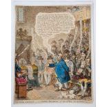 James Gillray (1756-1815) hand coloured etching, Political-Candour; -i.e.- Coalition-'Resolutions' o