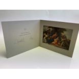 H.M. Queen Elizabeth II and H.R.H. The Duke of Edinburgh, signed 1958 Christmas card with print of T