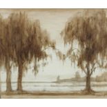 William Fielding, contemporary, pencil, ink and sepia wash - Plantation, South Carolina, signed and