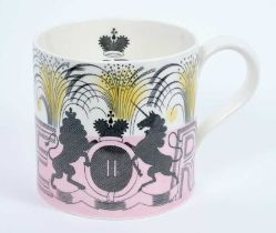 The Coronation of H.M.Queen Elizabeth II 1953, scarce Eric Ravilious designed Wedgwood Souvenir mug