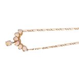 Opal and diamond necklace in 9ct gold