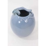 Chinese clair-de-lune glazed dragon vase