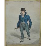 James Gillray (1756-1815) hand coloured etching - 'All Bond Street trembled as he strode', published