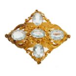 Victorian gold and aquamarine brooch