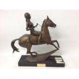 Bernard Winskill (d. 1980) very large bronze figure of Princess Anne, riding her horse Doublet, sign