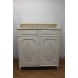 19th century Continental white painted pine cabinet
