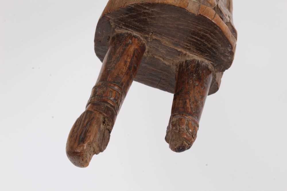 Antique eastern carved wood figure - Image 6 of 6