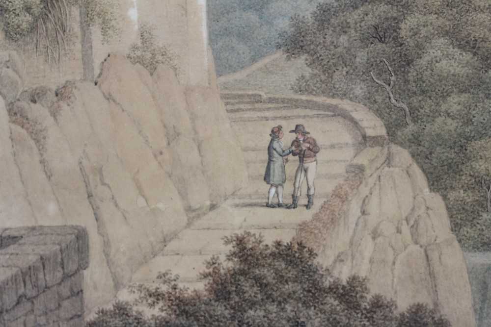 Johann Christian Reinhart (1761-1847) watercolour - Hilltop Landscape, inscribed, 32cm x 41cm, in gl - Image 5 of 12