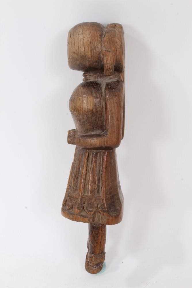 Antique eastern carved wood figure - Image 2 of 6