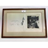 T.R.H. The Princess Elizabeth and The Duke of Edinburgh - two signed framed Christmas cards for 1949