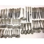 Composite canteen of Kings Pattern silver plated cutlery