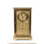 Good quality Victorian four glass brass framed mantel clock by Vulliamy, London