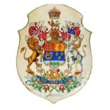 Pair 1930s Canadian Royal Arms display shields