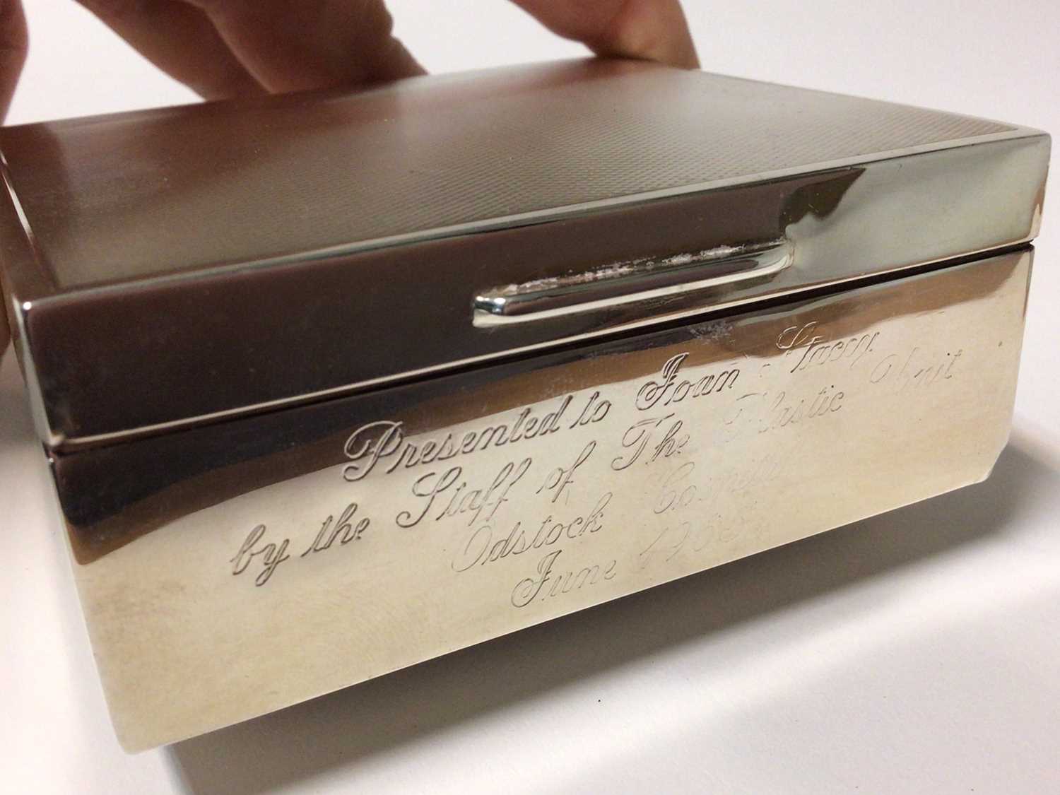 1920s silver box of rectangular form with engraved Regimental inscription, and one other - Image 5 of 8